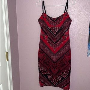 Vintage y2k red patterned dress